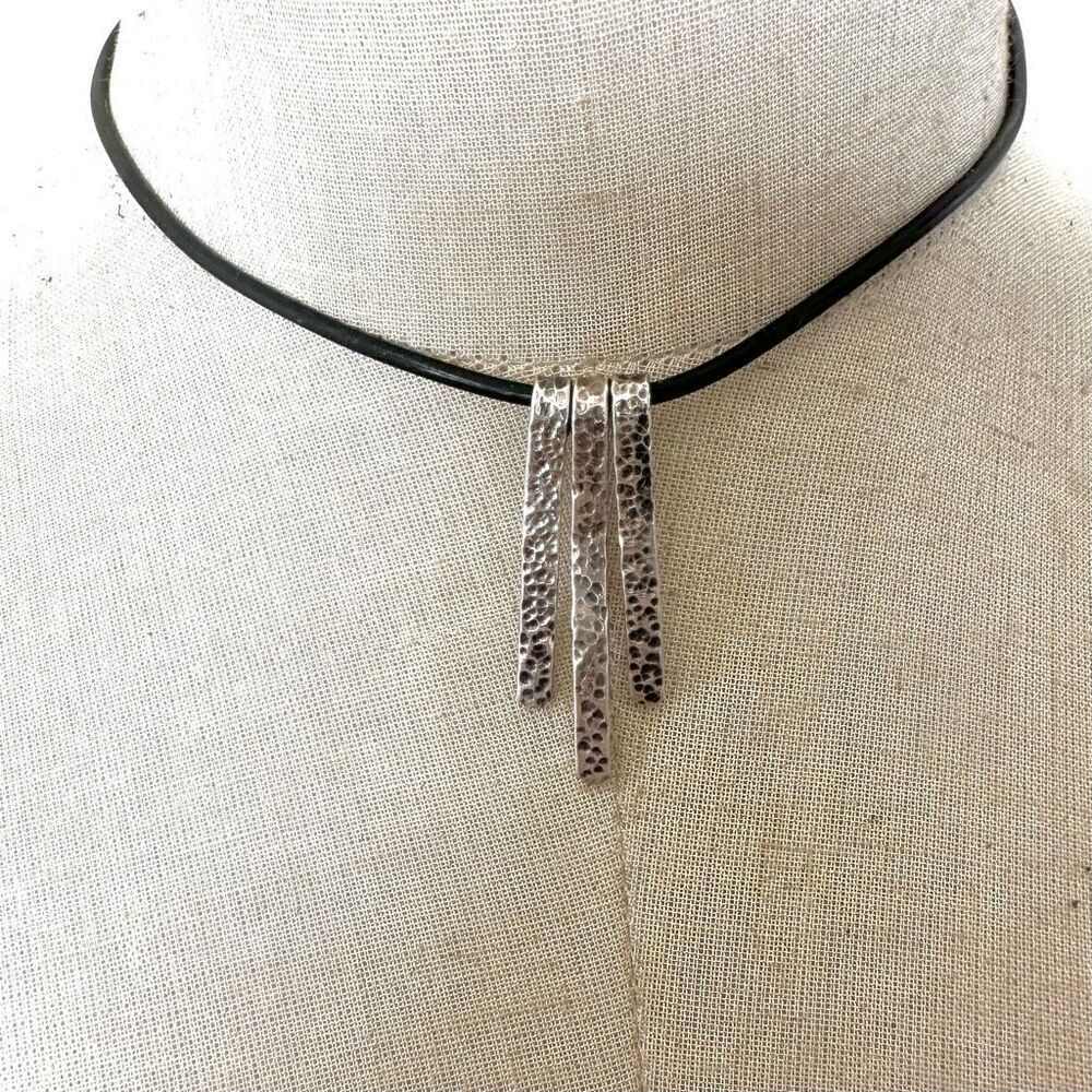 Mark Wasserman Sterling silver  bar pendant necklace